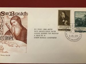 Vatican 1965 San Benedetto First Day Cover Postal Cover R42356 