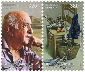 Armenia 2023 MNH** Mi 1353-54 Hagop Hagopian Soviet painter Art “Garlics” Paint