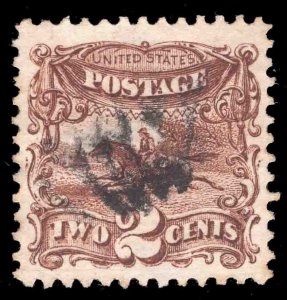 MOMEN: US STAMPS #113 BLACK FANCY CANCEL USED VF/XF JUMBO LOT #79077