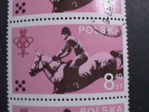 POLAND-1984 SUMMER OLYMPIC GAMES-HORSE RIDING CTO  BLOCK VF SCOTT UNLISTED-