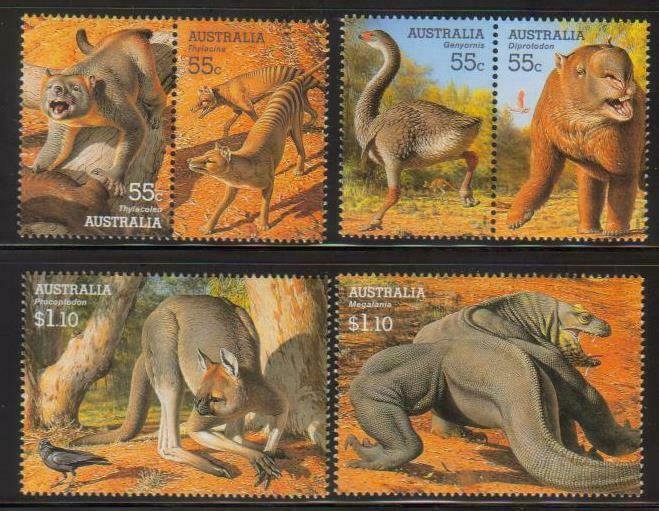 Australia Scott 2975-2980 MNH, 2008 issue, Large Extinct Animals, set of 6