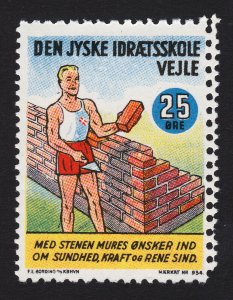 REKLAMEMARKE POSTER STAMP DEN JYSKE IDRÆTSSKOLE VEJLE