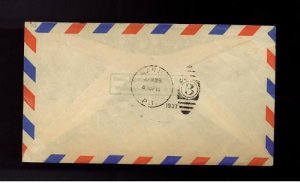 1937 Macau First Flight Cover FFC to Philippines