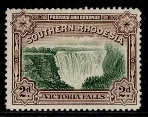 SOUTHERN RHODESIA GV SG35, 2d green & chocolate, M MINT.