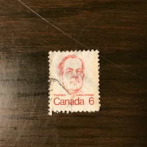 CANADA Scott 591 Used - 6¢ Lester B. Pearson (1) - Hinged, XF