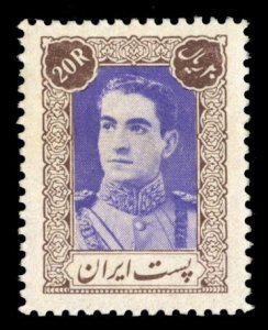 Iran 902, $1,200+ (for hinged), 1942 20r chocolate and violet, never hinged