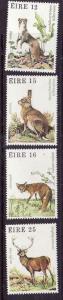 Ireland-Sc#480-3-unused NH set-Animals-Fox-Deer-Ermine-Hare-1980-