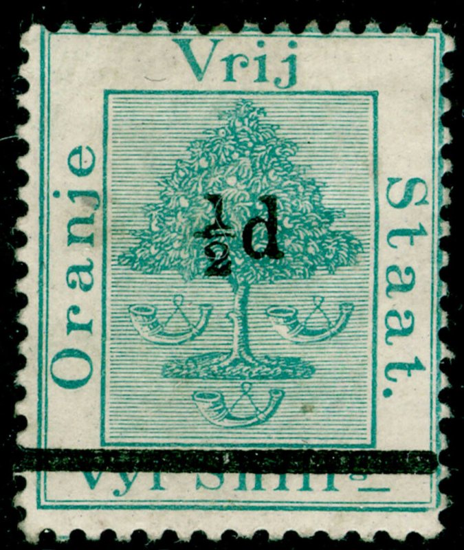 SOUTH AFRICA - Orange Free State SG36, ½d on 5s green, M MINT. Cat £25.