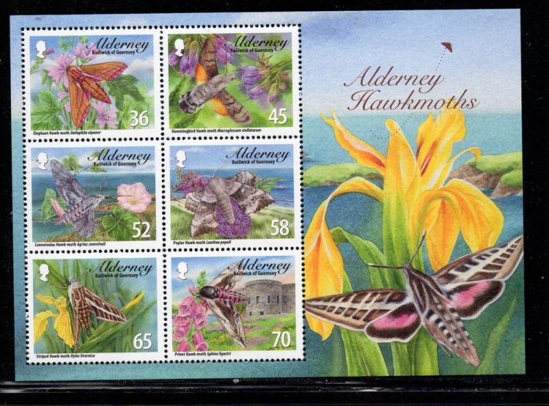 Alderney Sc 402a 2011 Hawkmoths stamp sheet mint NH