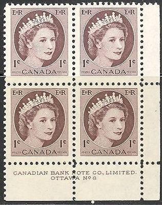 Canada #337  Mint NH Plate Block LR Plate #8  cat $30