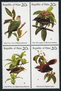 Palau 5-8a block,hinged.Michel 5-8. Birds 1983.Dove,Morning,Fantail.