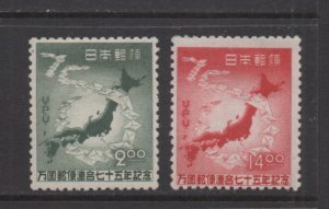 Japan Scott# 474-475   Unused OG  Hinged  singles