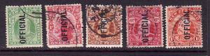 New Zealand-Sc#o33-7-used KEVII set-Officials-1910-