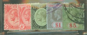 Straits Settlements #152a/167 Unused Multiple