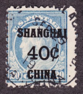 US K13 20c (40c) Shanghai China Overprint Used F-VF SCV $325