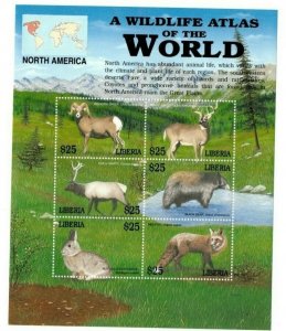 Liberia - 2004 A WILDLIFE ATLAS OF THE WORLD - Sheet of 6 Stamps - MNH