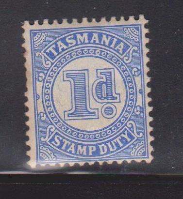 TASMANIA 1 Penny Revenue Mint Hinged - Has Gum Toning