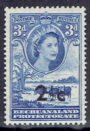 Bechuanaland Protectorate, Scott #172; 2 1/2c on 3p Queen Elizabeth II, MLH