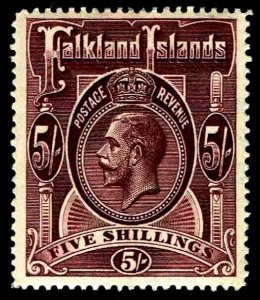 1914 Falkland Islands #38 KGV Watermark 3 - OGLH - VF/XF - CV$300.00 (ESP#3426)