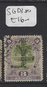 NORTH BORNEO (P1512B) 3C TREE  POSTAGE DUE SG D3    VFU