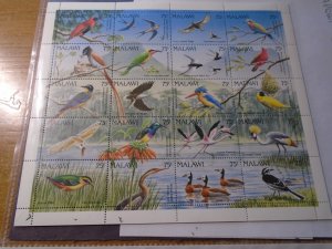 Malawi  #  598  MNH  Birds  complete sheet