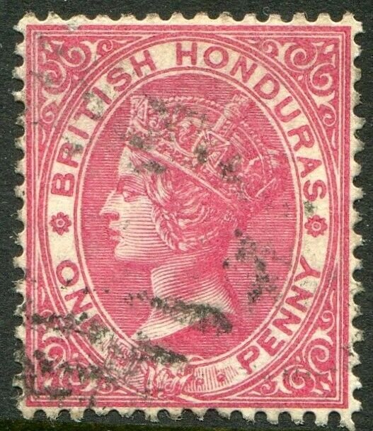 BRITISH HONDURAS-1887 1d Carmine Sg 19 FINE USED V48352