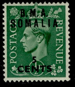 BRITISH OC OF ITALIAN COLONIES GVI SG S10, 5c on ½d pale green, M MINT.