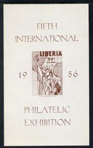Liberia 1956 Fifth Int Stamp Exhibition imperf m/sheet pr...