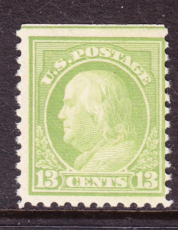 United States 1919 13c apple green Franklin  F/VF NH(**)