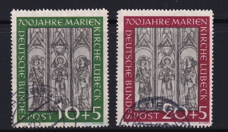 Germany 1951 ,Frescoes from Marienkirche XF-Used set # B316-317. mi 139-140