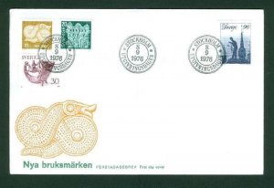 Sweden.  FDC 1976  Cachet  Viking  Pilgrim Badge  Drinking Horn  Chimney Sweep