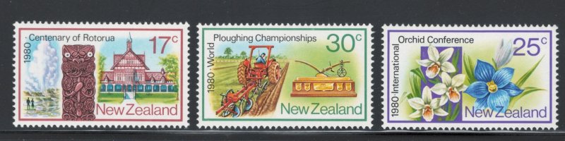 New Zealand 1980 International Orchid Conference Scott # 704 - 706 MNH