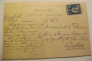 MADIERA 1917 TO PORTUGAL PICTURE CARD SHOWS FARMERS