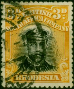 Rhodesia 1913 3d Black & Yellow SG210 Good Used