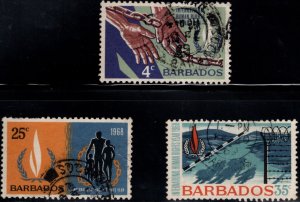 Barbados Scott 309-311 Used Human Rights stamp set