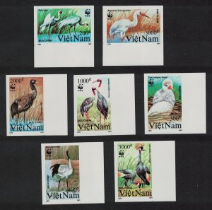 Vietnam Birds WWF Cranes 7v imperf Long Margins 1991 MNH SC#2243-2249