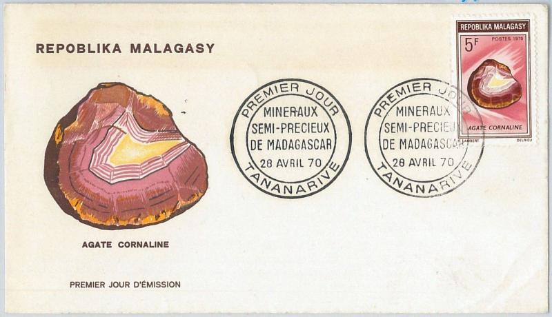 63074 -  MADAGASCAR - POSTAL HISTORY - FDC COVER - 1970  MINERALS