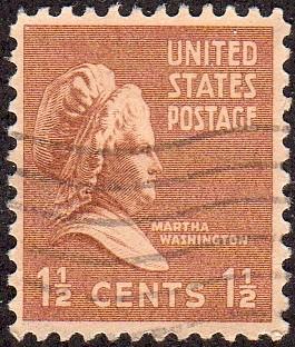 United States 805 - Used - 1 1/2c Martha Washington (1938) (4)