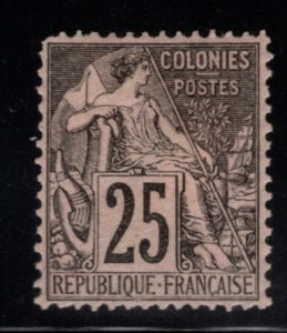 French Colonies Scott 54 issue of 1881-86  MH* rounded corner UL