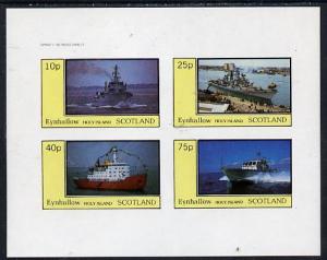 Eynhallow 1982 Warships #2 imperf  set of 4 values (10p t...