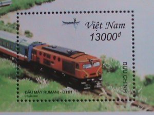 ​VIETNAM-2001-SC#3069 DIESEL LOCOMOTIVES-EXPRESS TRAIN-MNH  S/S -VERY FINE