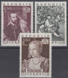 ZAYIX - Austria 894-896 MNH Paintings Durer Peter Brueghel the Elder  071022S56M