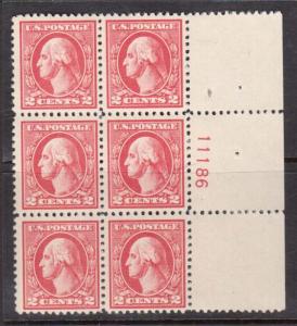 USA #527 NH Mint Plate Block Of Six