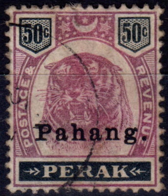 Pahang 1898 50c Dull Purple & Greenish Black SG21 Fine Used Scarce