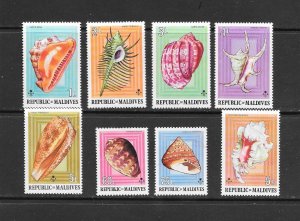 SHELLS - MALDIVES #533-40 MNH