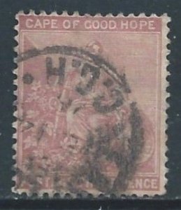 Cape Of Good Hope #36 Used 3p Hope & Symbols of Colony w/o Frame Line - Wmk. 2