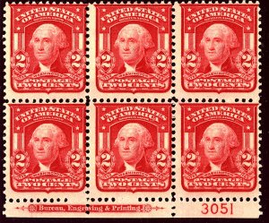 U.S. #319 MINT PL# Block OG HR 