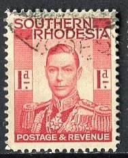 Southern Rhodesia; 1937: Sc. # 43: Used Single Stamp