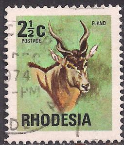 Rhodesia 1974 QE2  2 1/2ct Eland SG 490 (H1343 )