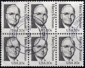 USA; 1984: Sc. # 1862:  Used Block of Six Stamps